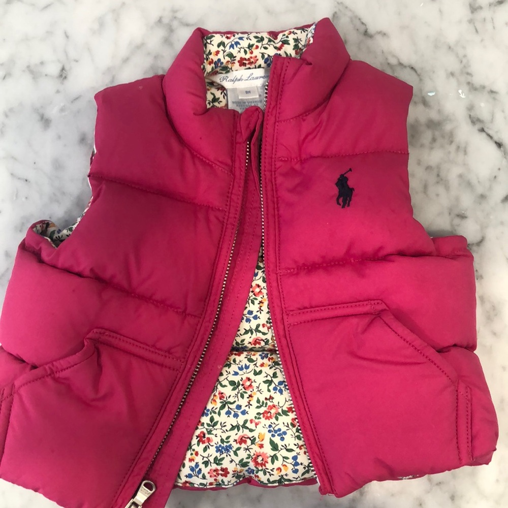 Ralph Lauren 9M hot pink puffer vest.